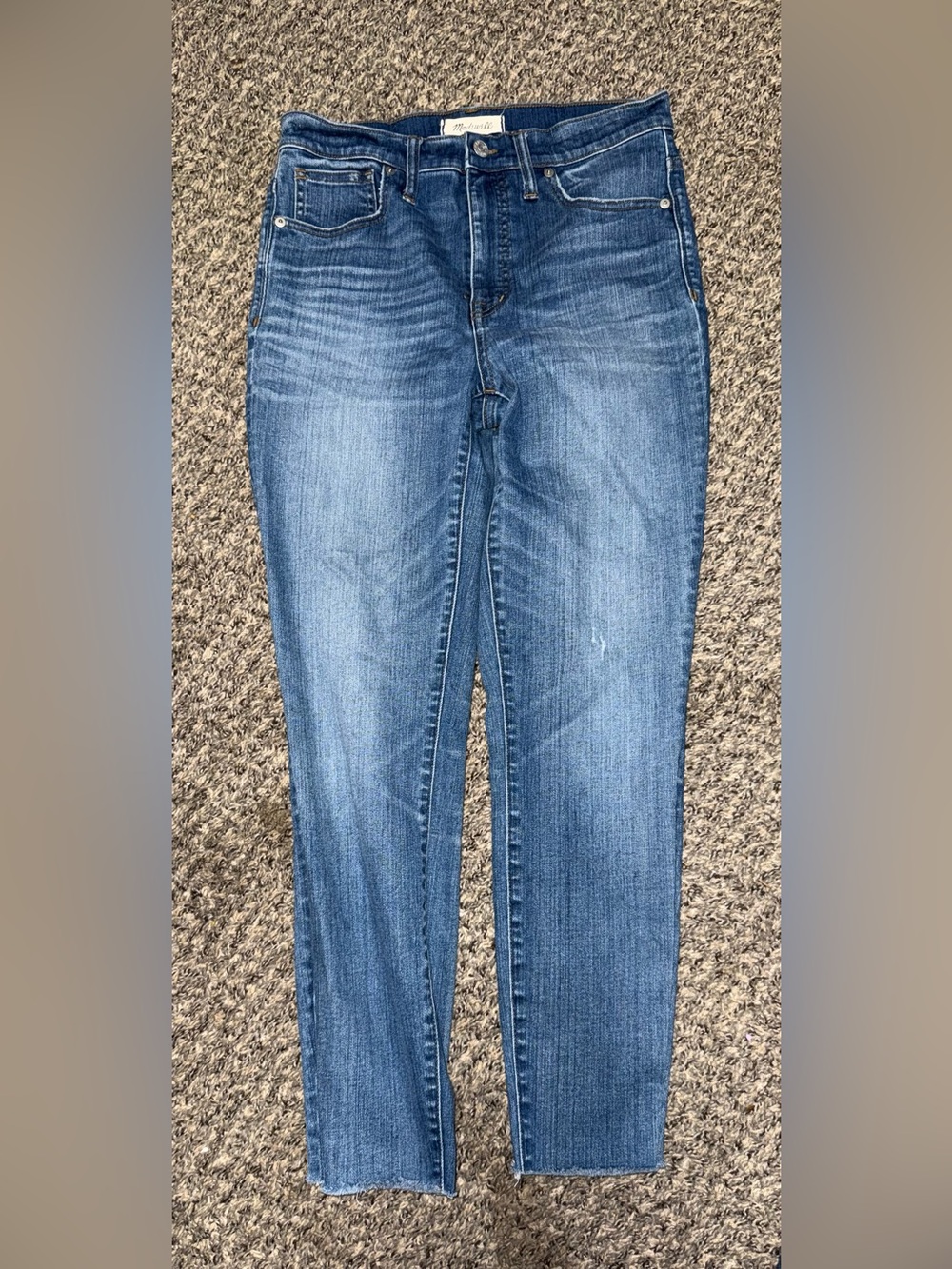 Madewell 10 Inch High Rise Skinny Jeans Raw Hem Size 28